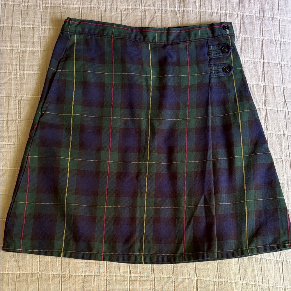 NWOT Girls Plaid A-line Skirt Below the Knee, Lands’ End School Uniform